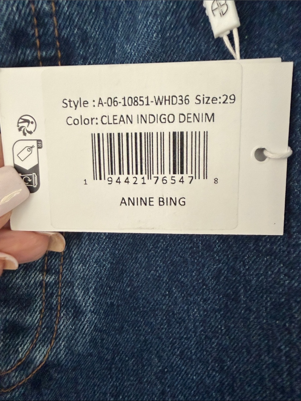 Anine Bing Roy Clean Indigo Denim Jeans NWT - Picture 3 of 5